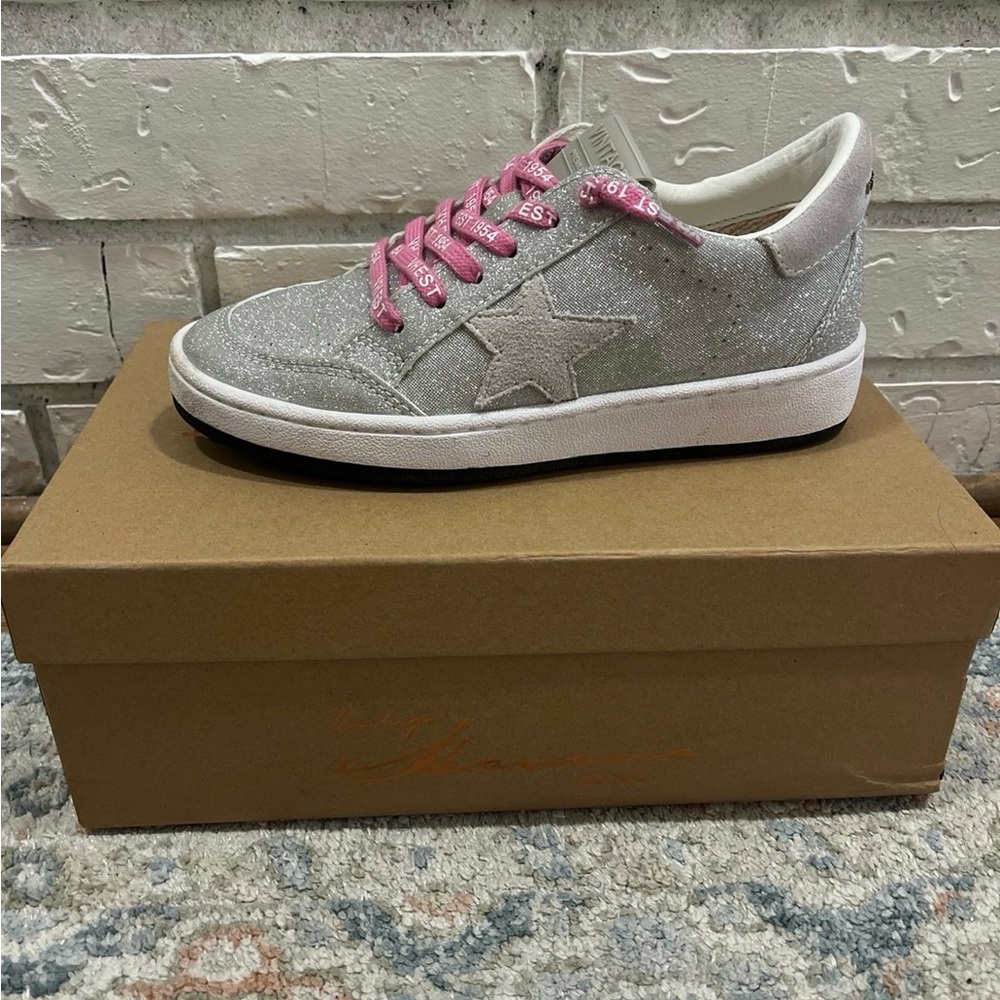 Vintage Havana Harlow Silver Glitter Checkered Sneakers